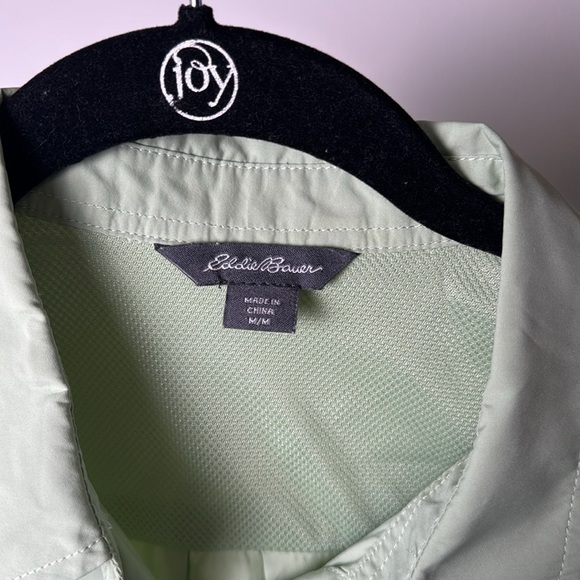 Women's Eddie Bauer Mint Green Outdoor Adventure Button Down Short Sleeve Shirt - Picture 3 of 8